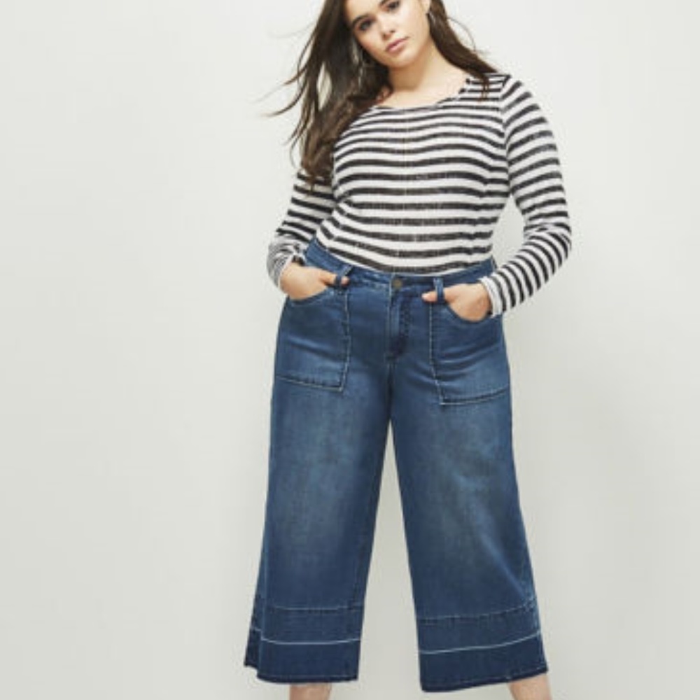 New Lane Bryant Released Hem Wide Leg Jeans